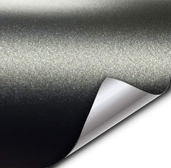 VVIVID+ matte metallic black wrap with ghost particles for day and night shine