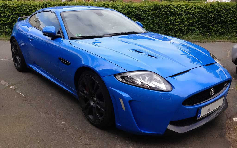 VViViD+ self-healing gloss Smurf Blue wrap resists scratches and maintains shine.