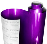 VViViD Ultra Gloss Candy Metallic Purple film roll showing near-paint finish