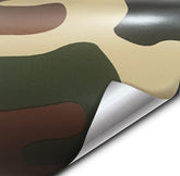 VVIVID woodland camouflage wrap with air-release technology for bubble-free application.