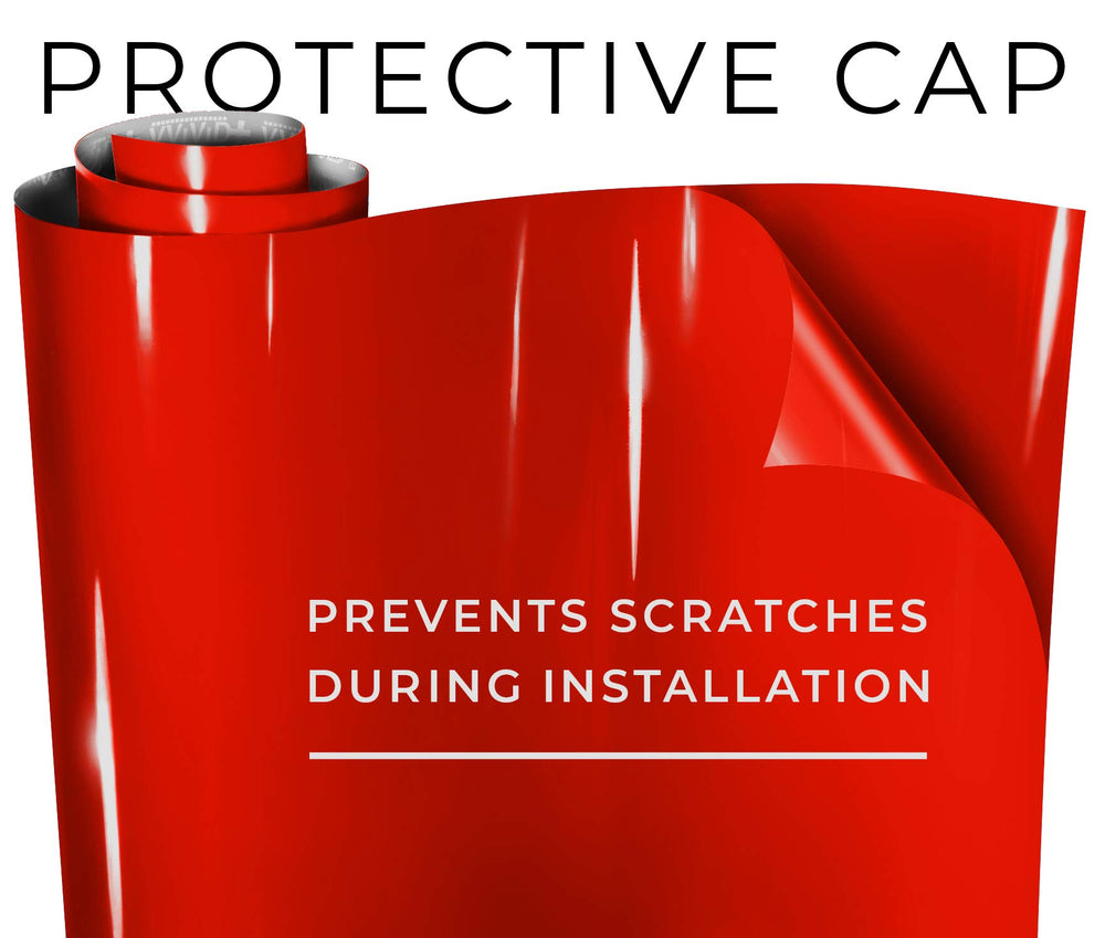 Close-up showing deep gloss depth of VViViD Racing Red wrap