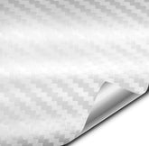 VViViD+ premium carbon fiber wrap white front view showing sleek, durable finish for fleet branding