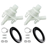 Vypart 2-set RV toilet valve kit enables quick DIY replacement.