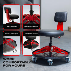 Vyper large casters glide smoothly across shop floors
