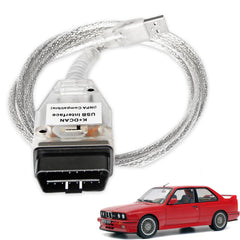 VZG K+CAN cable with BMW OBD2 connector for quick diagnostics.
