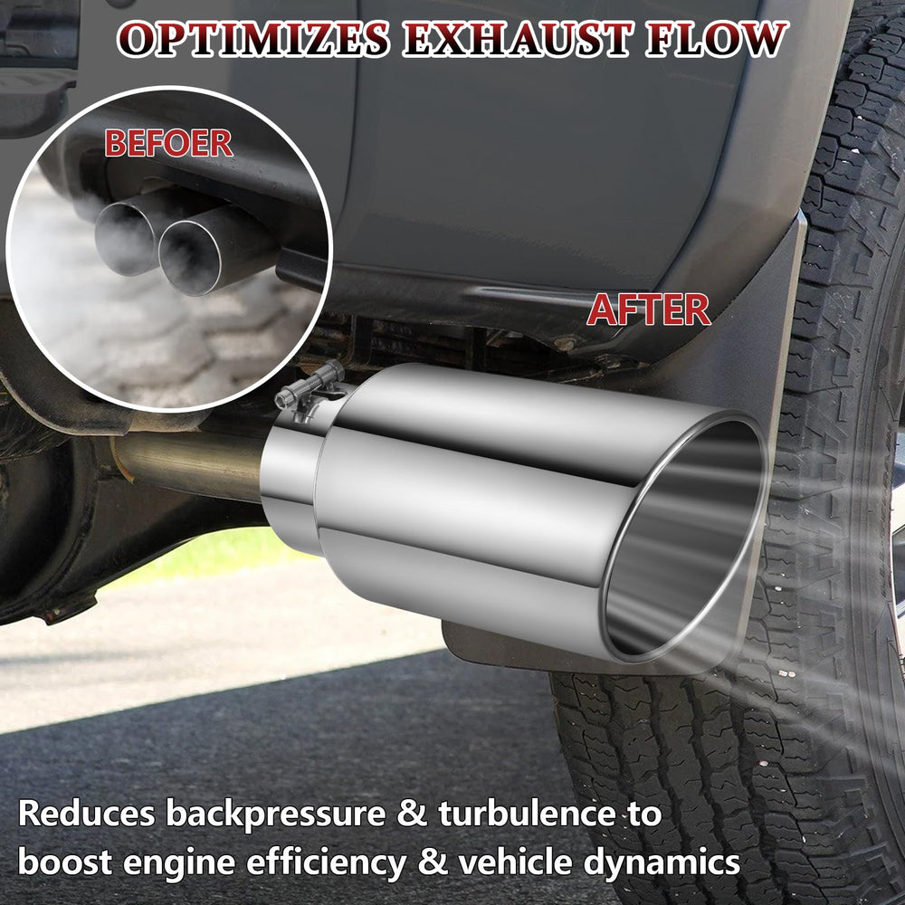 Wabuiltown exhaust tip 15-inch length provides outlet coverage and a clean look.