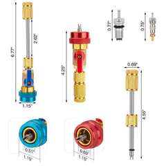 WADEO valve cores included for quick replacement and testing.