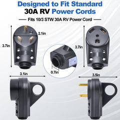 Heavy-duty heat-resistant housing protecting copper terminals on the Wadoy plug.