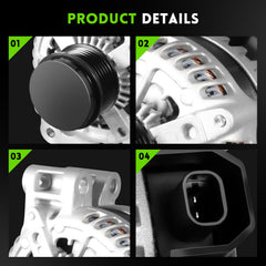 WAGSON 170Amp alternator compatibility list image showing supported GM models