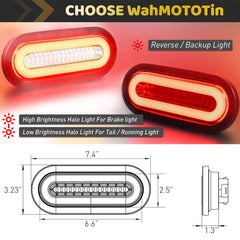 WahMOTOTin smoked-lens 6-inch oval reverse-light aids safe backing in tight spaces