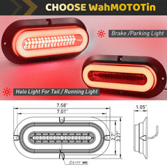 WahMOTOTin IP67 submersible trailer light with flange mount for rugged use