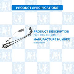 Wahparts Sienna left sliding door cable installation view for quick replacement.