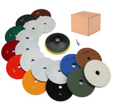 Waies 7-inch diamond polishing pads 50-3000 grit for smooth stone finish