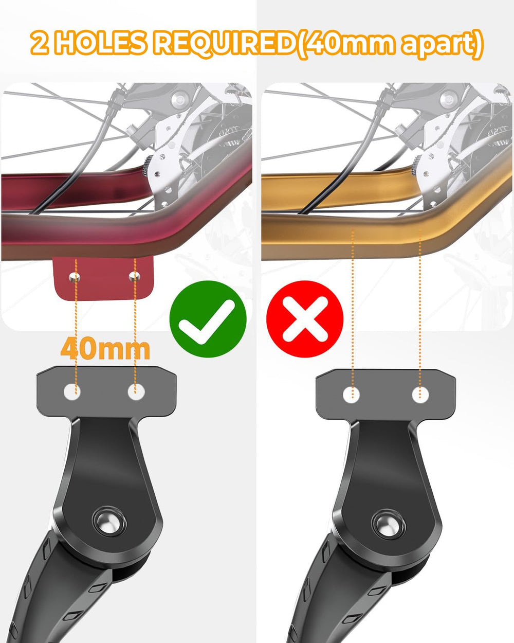 Wakano kickstand base with cleats for non-slip stability on mud