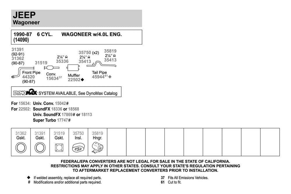 Walker SoundFX 18568 louvered tubes reduce noise for smoother ride.