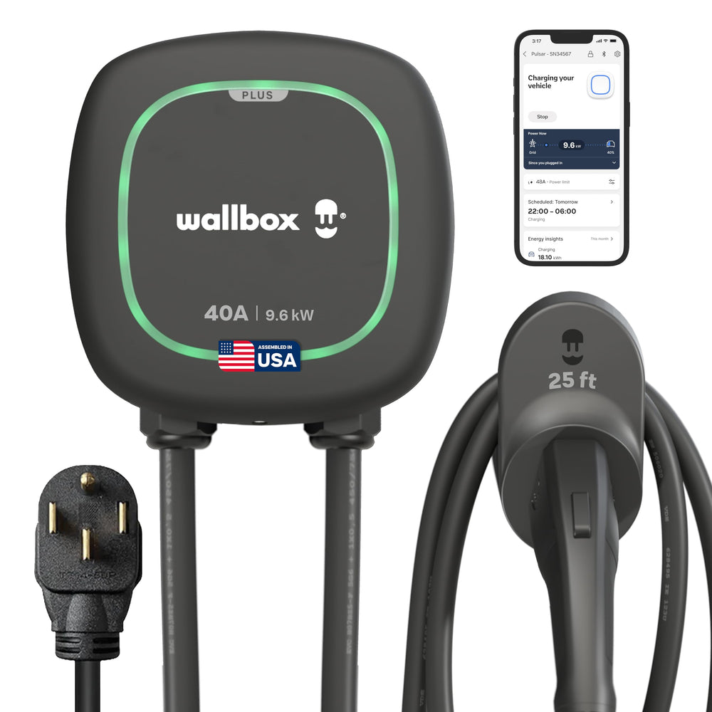 Wallbox Pulsar Plus exterior wall-mount unit for weatherproof charging at home