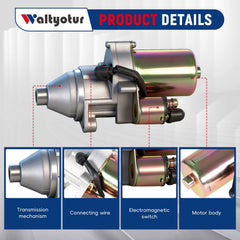 Waltyotur starter motor packaging highlights ready-to-install replacement for Predator engines.