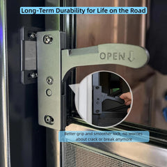WanDwel right-hand RV latch handle for easy access during travel