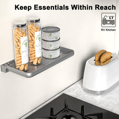 WanDwel shelf in bathroom adds daily essentials within reach.