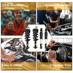 WANKECAR front-rear shock set for Silverado High Country balances ride and control.