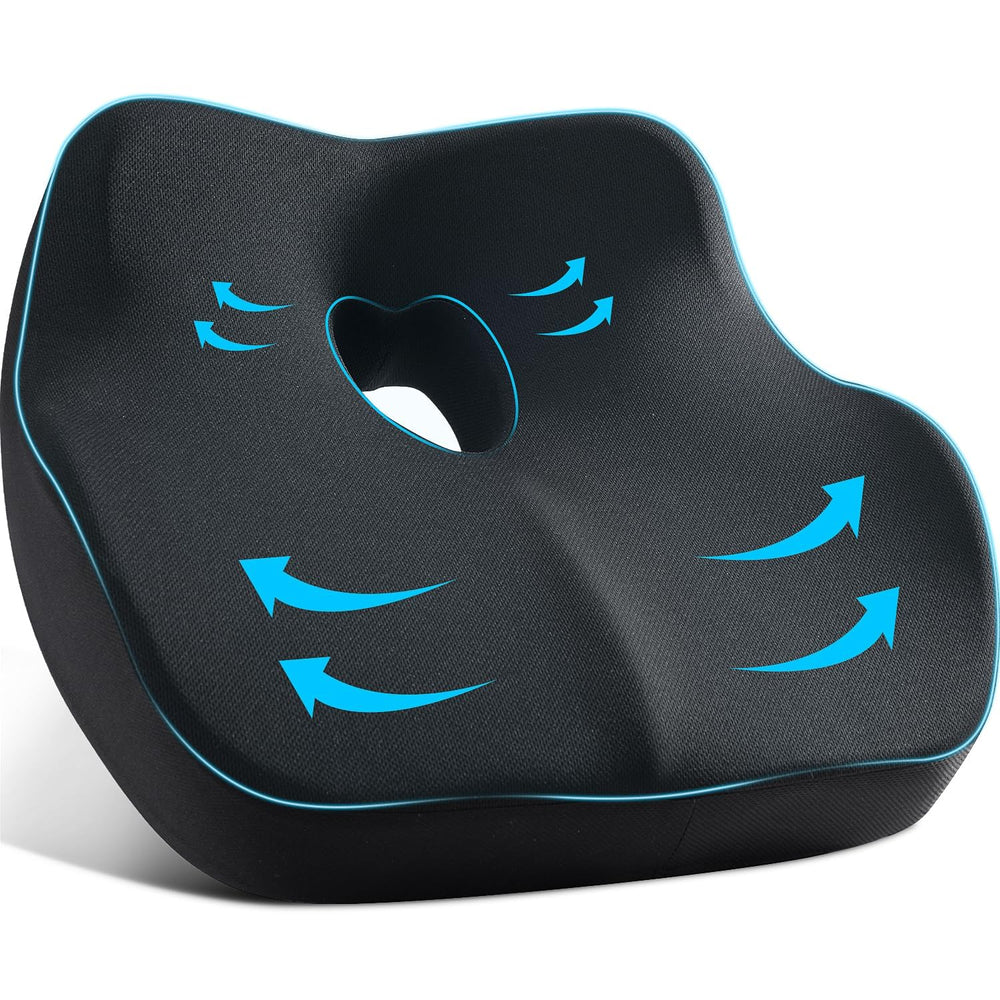 Wantell car seat cushion with contoured design for enhanced back support on long drives.