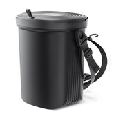 Waretary car trash can with lid open for easy disposal on the go.
