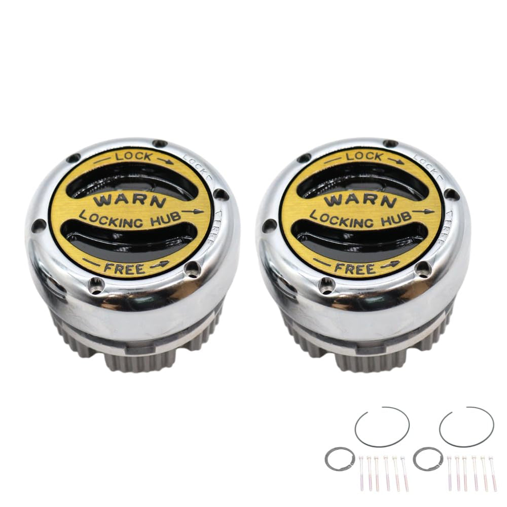 WARN 20990 premium manual locking hub dial close-up highlights durable zinc-aluminum construction