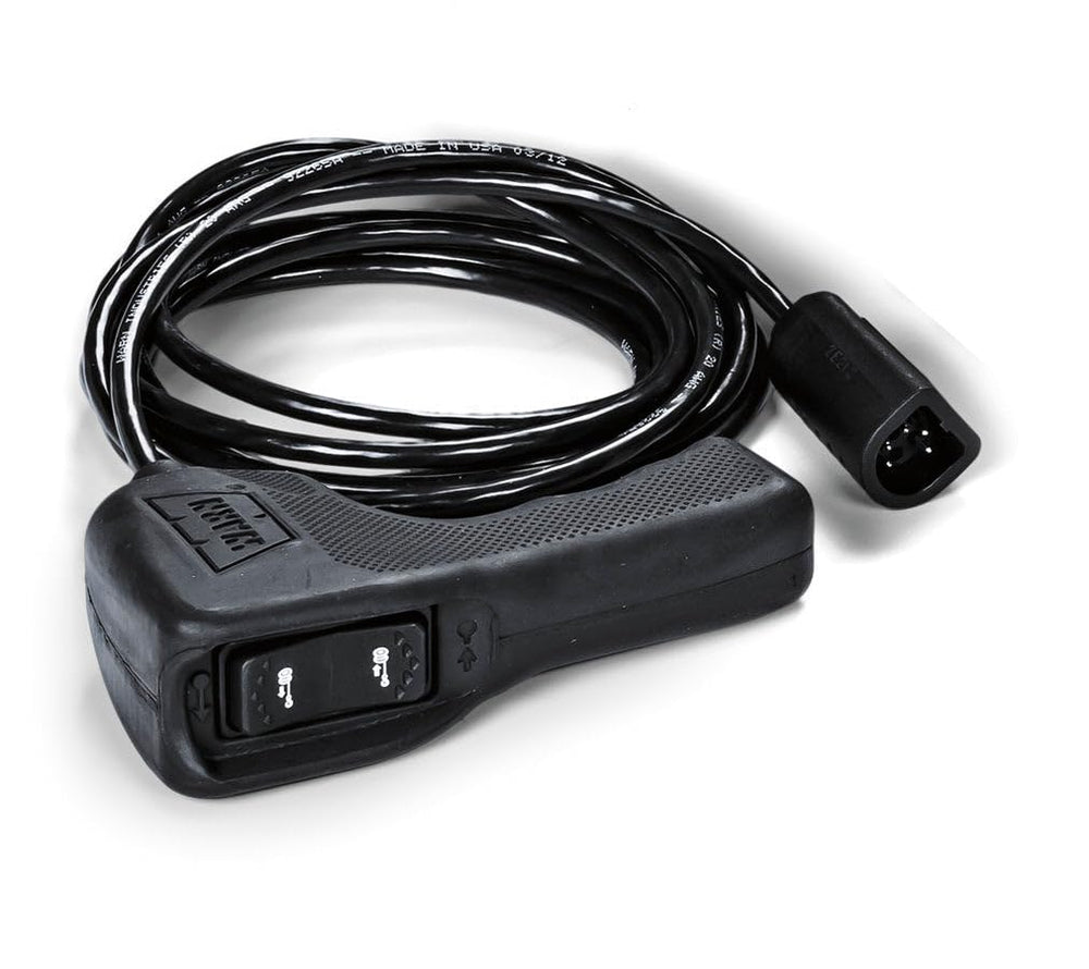 WARN 83665 hand-held winch remote with ergonomic grip for glove-friendly operation and extended reach