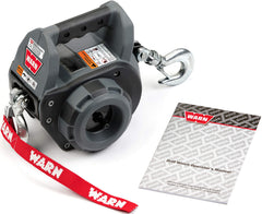 WARN Drill Winch 750 lb pull capacity for portable recovery and hauling.
