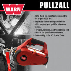 WARN PullzAll electronic load limiter protects against overload during lifting.