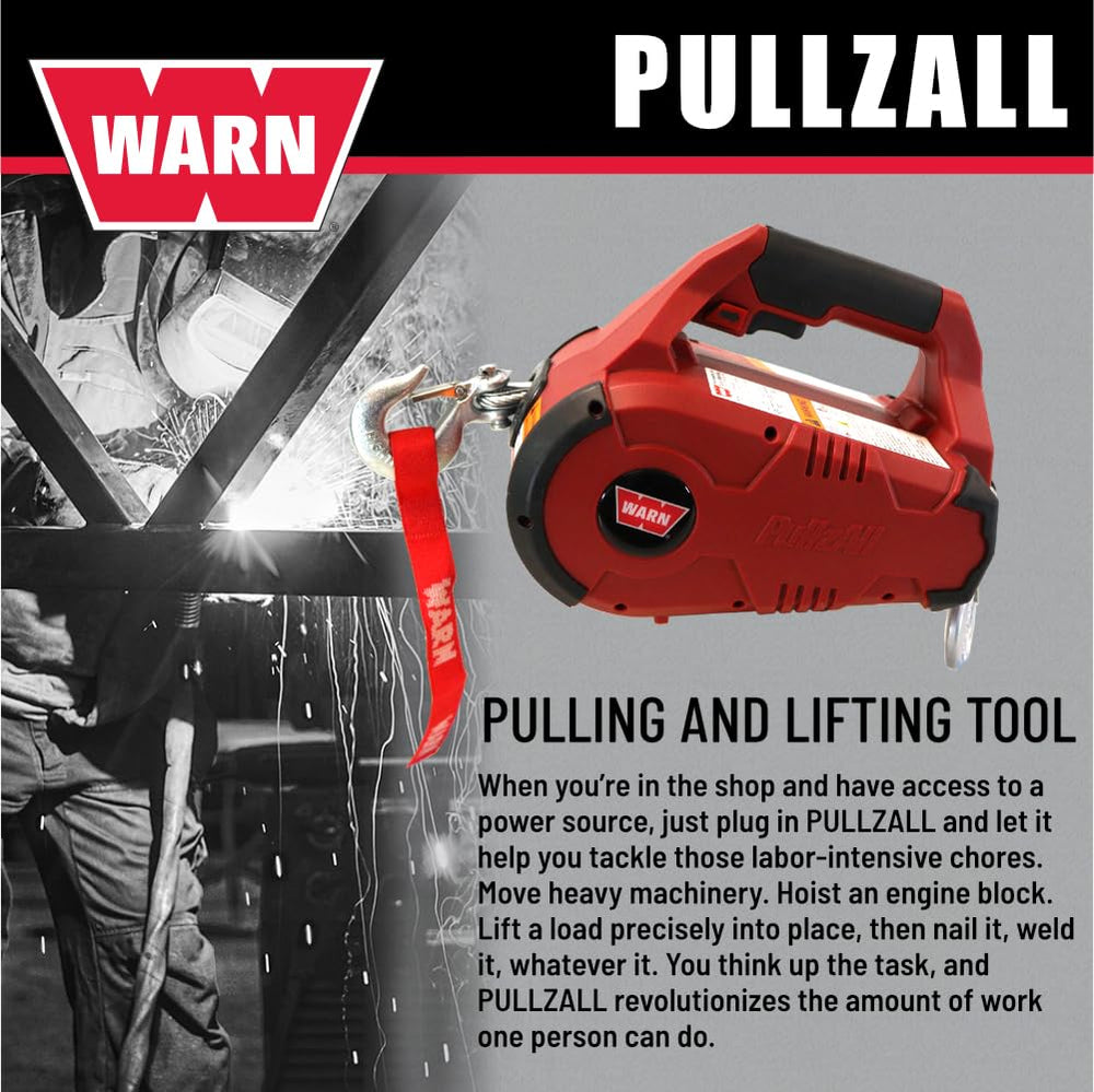 WARN PullzAll LED load indicator displaying real-time feedback.