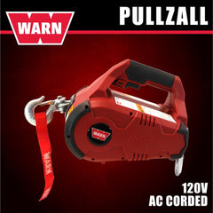 WARN PullzAll corded winch with 15ft wire rope ready for precise pulls.
