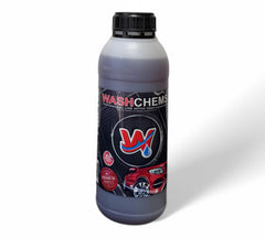 Wash Chems Pro 100 bottle showing dense foam for touchless car washing
