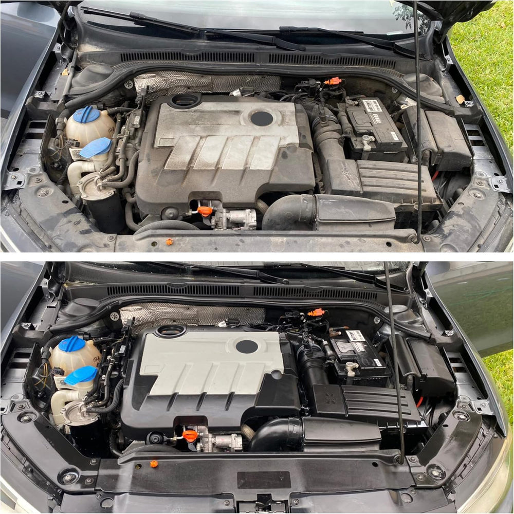 Wrapped or ceramic-coated surfaces receiving safe cleaning with PRO-100.