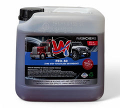 Wash Chems Pro 50 bottle-dilution demonstrates touchless cleaning and degreasing