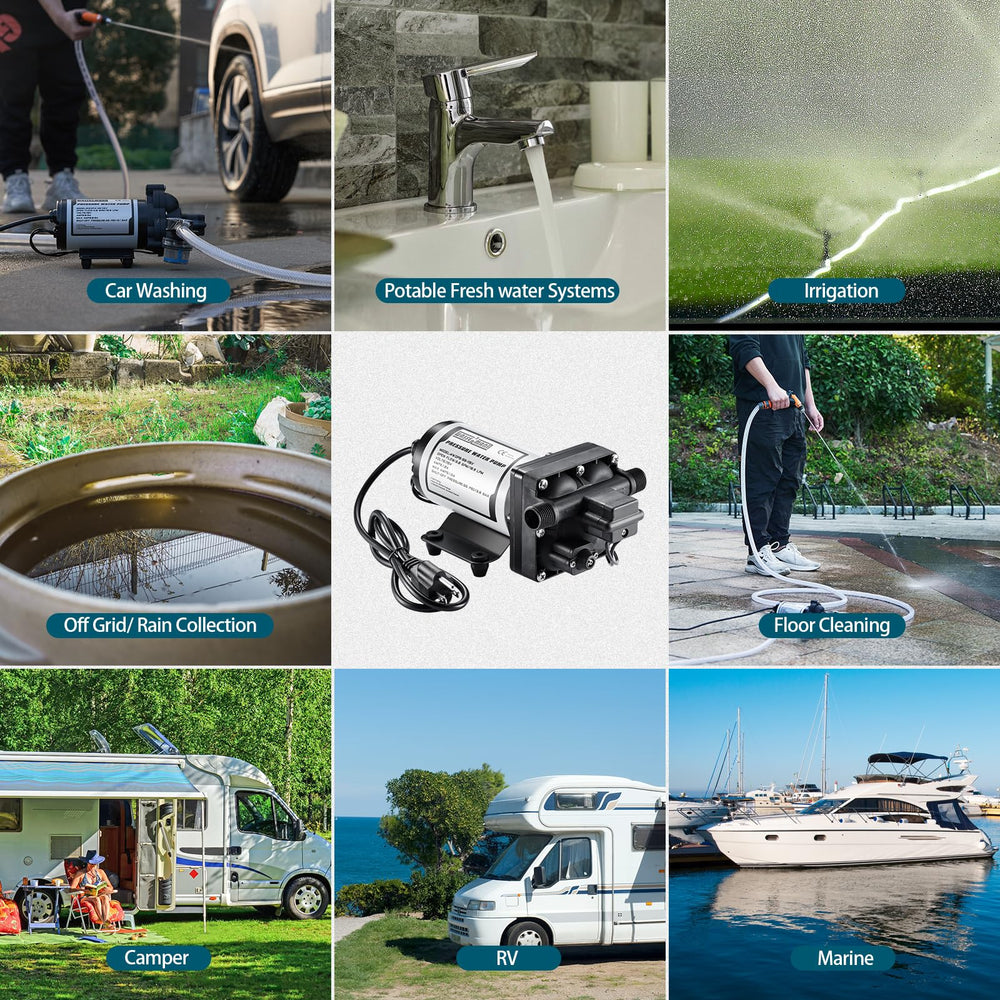 Wassermann 115V AC pump suitable for home or RV installations.