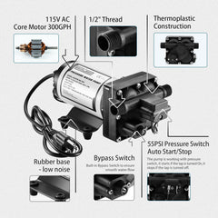 Wassermann auto pressure-switch enables hands-free operation.