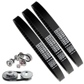 Wasydy 3-pack go-kart drive belt close-up showing rugged surface and texture
