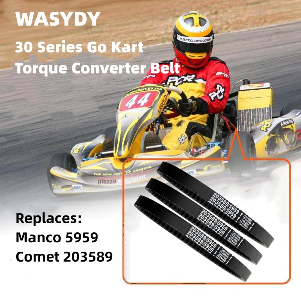 Wasydy 30-series belt installed on go-kart drivetrain for smooth engagement
