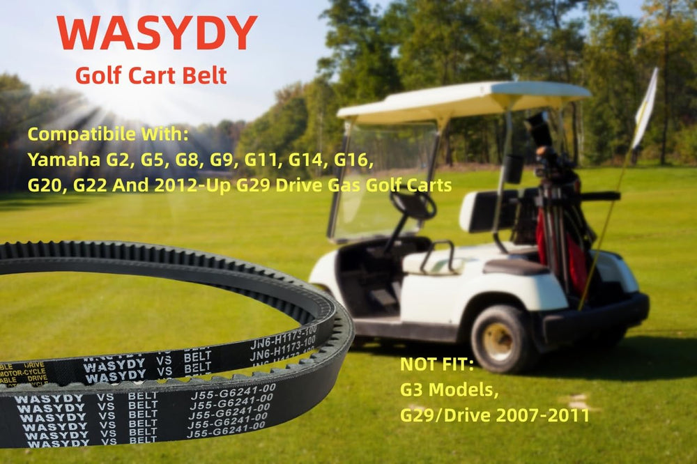 Dimensional details show belt length and width for precise Wasydy belt fit