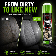 Waxman Tri State easy-application-steps-foam-cleaner describes simple 10–15 second wait and wipe.