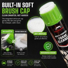 Waxman Tri State fabric-plastic-cleaning-foam supports quick wipe-downs on dashboards.