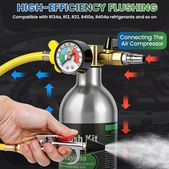 Wayona AC Flush Kit hose reaches automotive and home lines comfortably