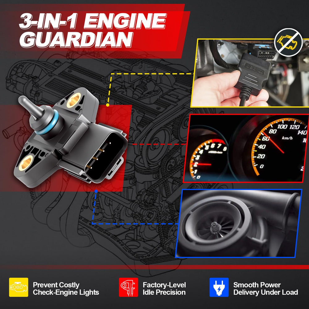 Wbsteanaten MAP Sensor provides clean ECU signals for improved control