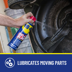 WD-40 Original Formula Big Blast loosens sticky residue and rusted bonds on metal parts
