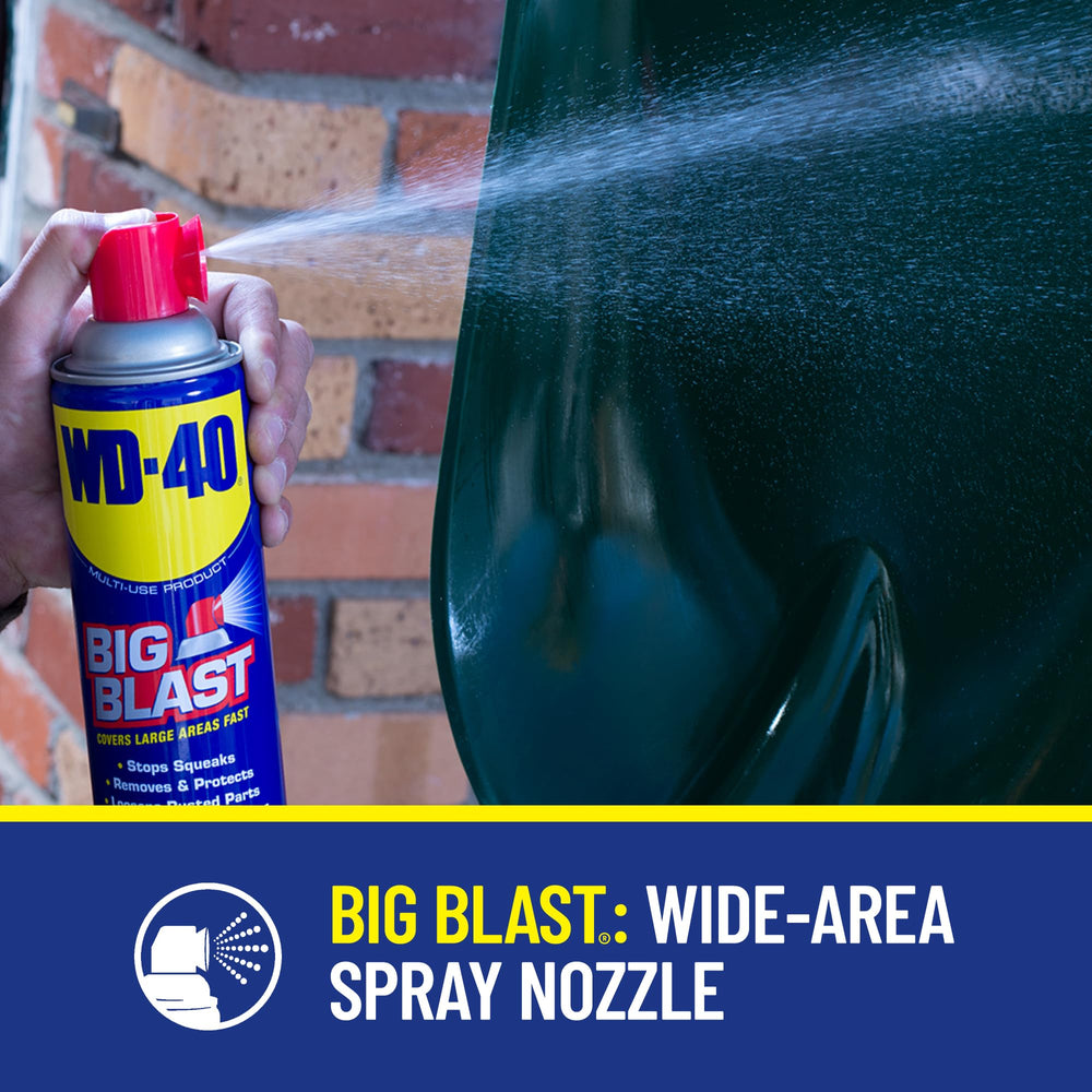 WD-40 Original Formula Big Blast spray nozzle wide area for fast treatment of large surfaces