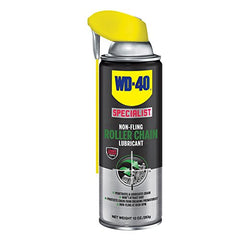 WD-40 Specialist Roller Chain Non-Fling Lubricant penetrates inner links for long-lasting lubrication.