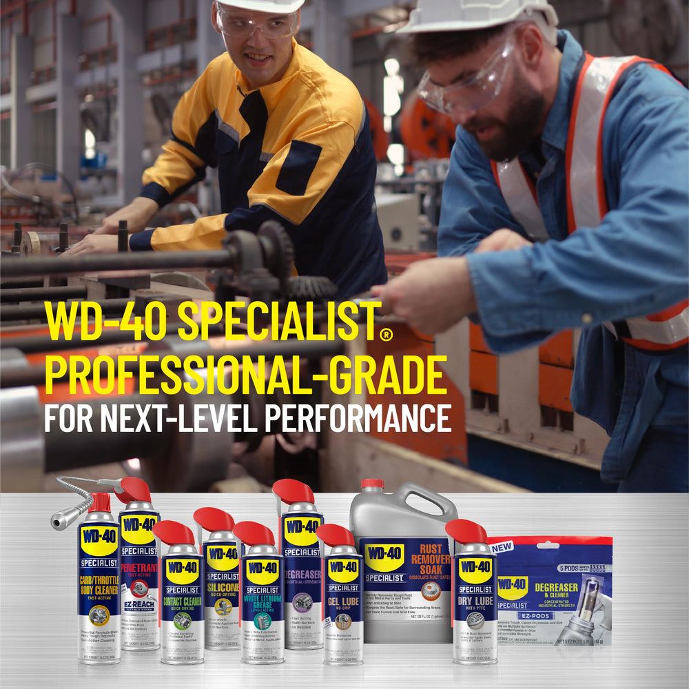 WD-40 Specialist roller chain on sprocket in use showing smooth operation.