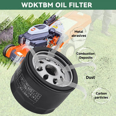 WDKTBM oil filter easy installation as a direct replacement for Kawasaki engines.