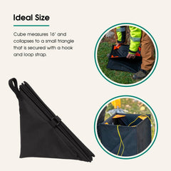 Weaver Arborist cube with hook-loop closure securing the throw line.
